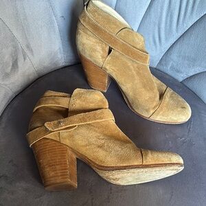 Rag & Bone Tan Heeled Boots with Suede Finish